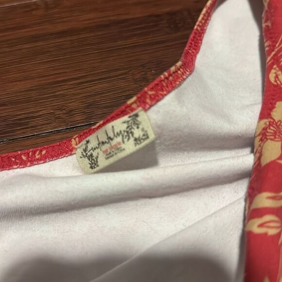 NEW Free People Bodysuit.- Floral Orange One Shoulder Body Suit - Size Small - Picture 3 of 3